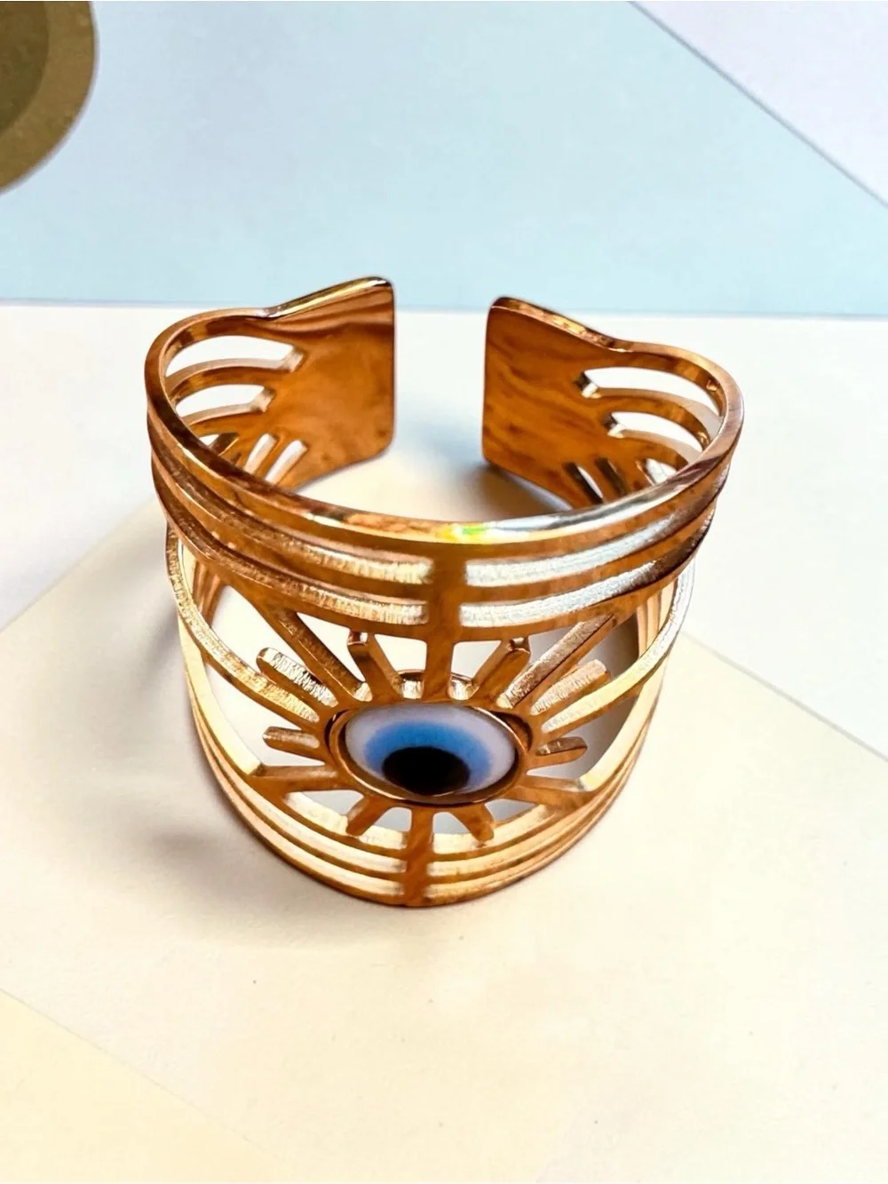 Evil Eye Openwork Statement Ring
